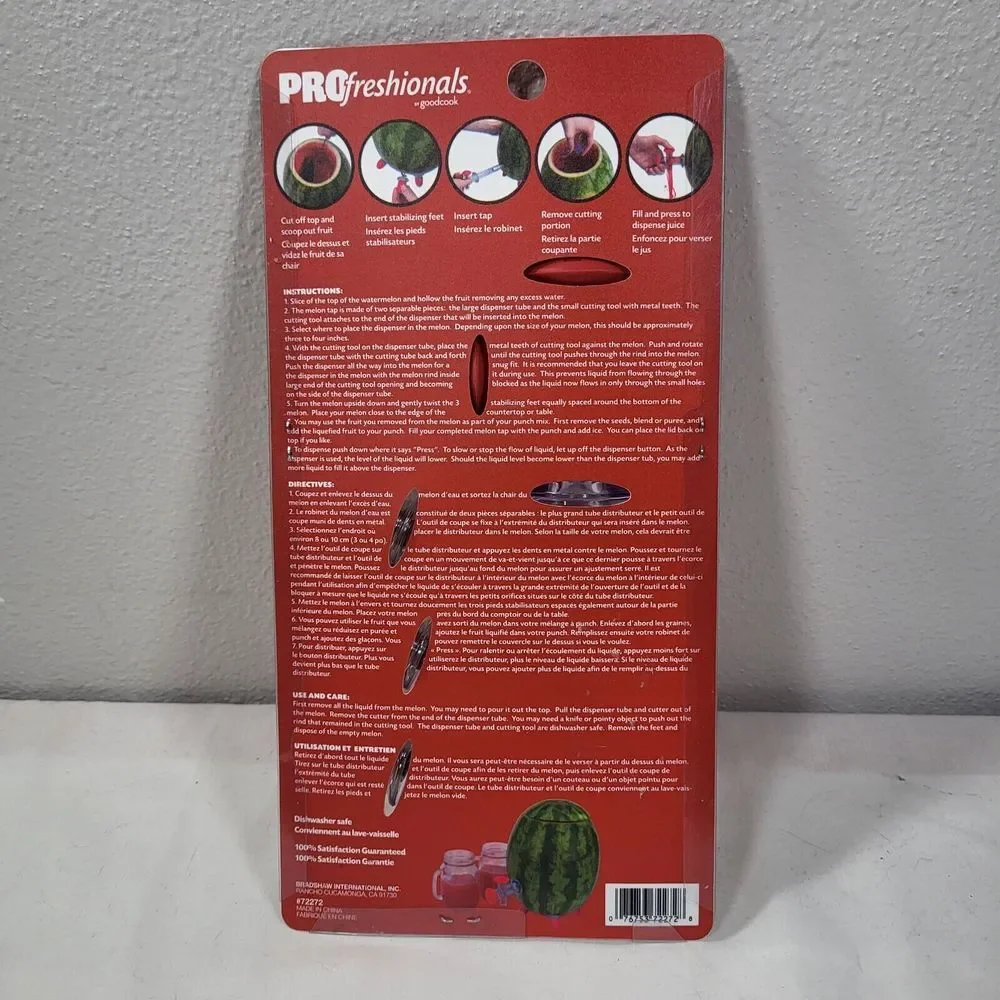 PROfreshionals by Good Cook 4 Piece Set Melon Tap Juice Dispenser for‎ Parties